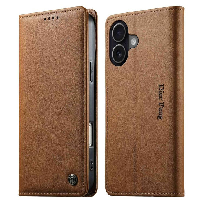 Funda para teléfono Dierfeng de cuero vegano con cierre magnético y protección RFID., For iPhone 17e / 16e, For iPhone 17 Pro Max, For iPhone 17 Pro, For iPhone 17, For iPhone Air, For iPhone 16 Pro Max, For iPhone 16 Pro, For iPhone 16 Plus           ...