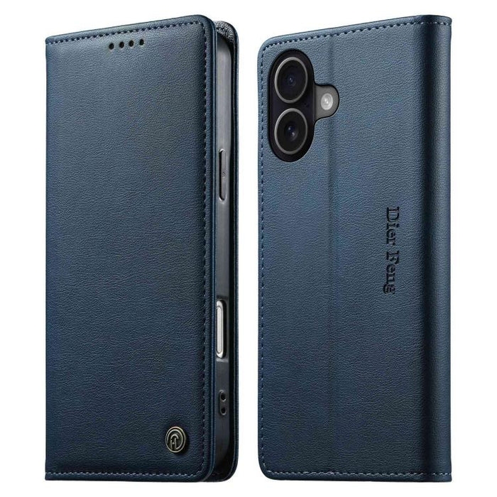 Funda para teléfono Dierfeng de cuero vegano con cierre magnético y protección RFID., For iPhone 17e / 16e, For iPhone 17 Pro Max, For iPhone 17 Pro, For iPhone 17, For iPhone Air, For iPhone 16 Pro Max, For iPhone 16 Pro, For iPhone 16 Plus           ...
