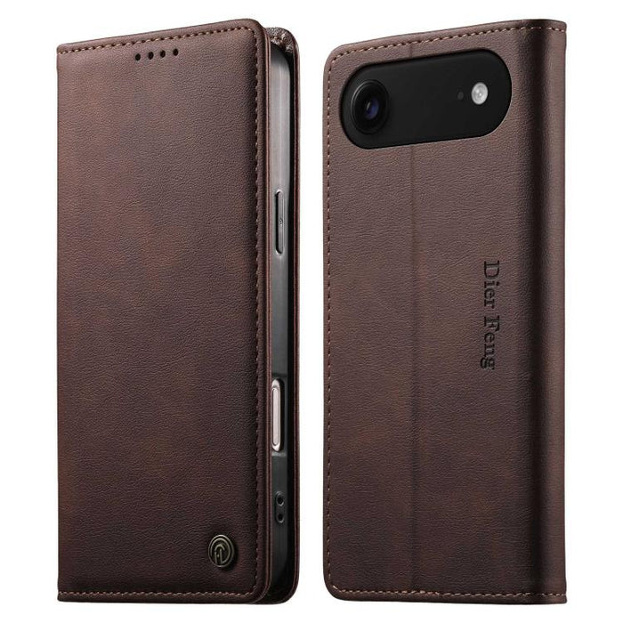 Funda para teléfono Dierfeng de cuero vegano con cierre magnético y protección RFID., For iPhone 17e / 16e, For iPhone 17 Pro Max, For iPhone 17 Pro, For iPhone 17, For iPhone Air, For iPhone 16 Pro Max, For iPhone 16 Pro, For iPhone 16 Plus           ...