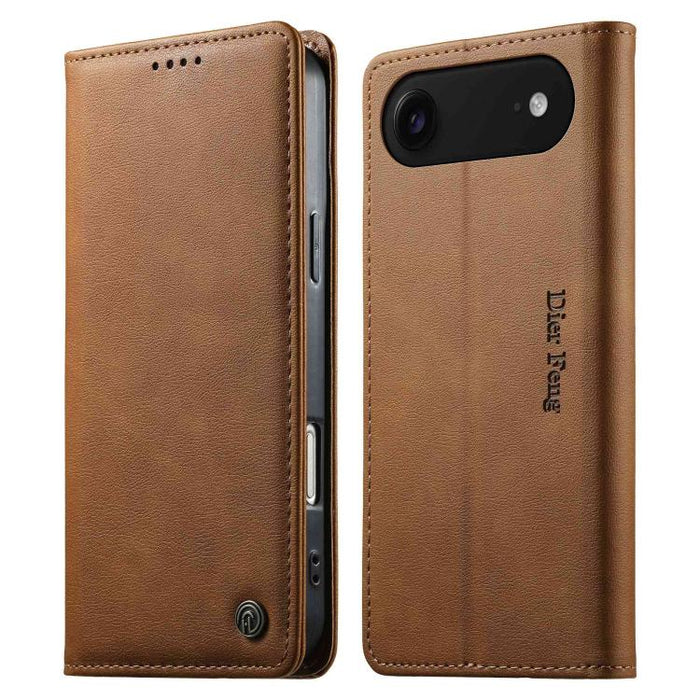 Funda para teléfono Dierfeng de cuero vegano con cierre magnético y protección RFID., For iPhone 17e / 16e, For iPhone 17 Pro Max, For iPhone 17 Pro, For iPhone 17, For iPhone Air, For iPhone 16 Pro Max, For iPhone 16 Pro, For iPhone 16 Plus           ...
