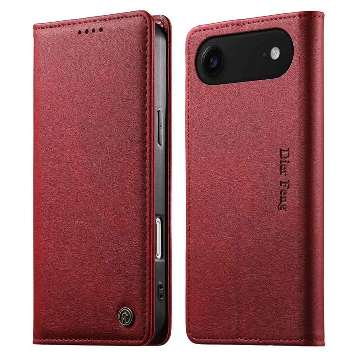 Funda para teléfono Dierfeng de cuero vegano con cierre magnético y protección RFID., For iPhone 17e / 16e, For iPhone 17 Pro Max, For iPhone 17 Pro, For iPhone 17, For iPhone Air, For iPhone 16 Pro Max, For iPhone 16 Pro, For iPhone 16 Plus           ...