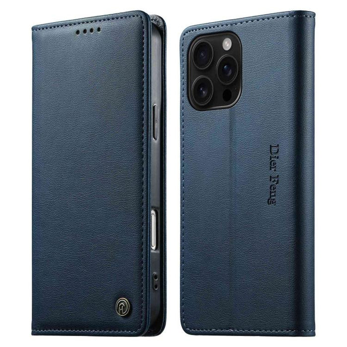 Funda para teléfono Dierfeng de cuero vegano con cierre magnético y protección RFID., For iPhone 17e / 16e, For iPhone 17 Pro Max, For iPhone 17 Pro, For iPhone 17, For iPhone Air, For iPhone 16 Pro Max, For iPhone 16 Pro, For iPhone 16 Plus           ...