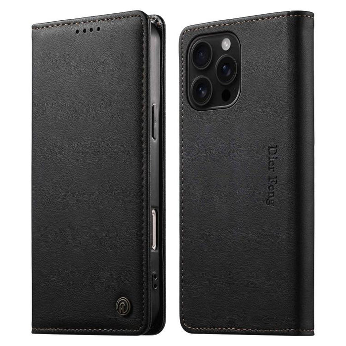 Funda para teléfono Dierfeng de cuero vegano con cierre magnético y protección RFID., For iPhone 17e / 16e, For iPhone 17 Pro Max, For iPhone 17 Pro, For iPhone 17, For iPhone Air, For iPhone 16 Pro Max, For iPhone 16 Pro, For iPhone 16 Plus           ...