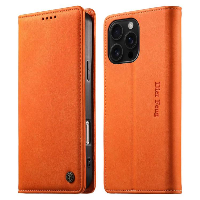 Funda para teléfono Dierfeng de cuero vegano con cierre magnético y protección RFID., For iPhone 17e / 16e, For iPhone 17 Pro Max, For iPhone 17 Pro, For iPhone 17, For iPhone Air, For iPhone 16 Pro Max, For iPhone 16 Pro, For iPhone 16 Plus           ...