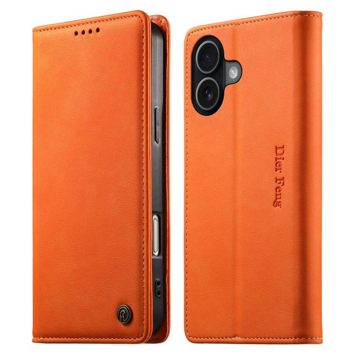 Funda para teléfono Dierfeng de cuero vegano con cierre magnético y protección RFID., For iPhone 17e / 16e, For iPhone 17 Pro Max, For iPhone 17 Pro, For iPhone 17, For iPhone Air, For iPhone 16 Pro Max, For iPhone 16 Pro, For iPhone 16 Plus           ...