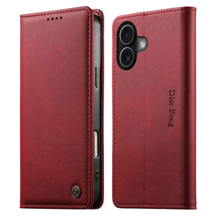 Funda para teléfono Dierfeng de cuero vegano con cierre magnético y protección RFID., For iPhone 17e / 16e, For iPhone 17 Pro Max, For iPhone 17 Pro, For iPhone 17, For iPhone Air, For iPhone 16 Pro Max, For iPhone 16 Pro, For iPhone 16 Plus           ...