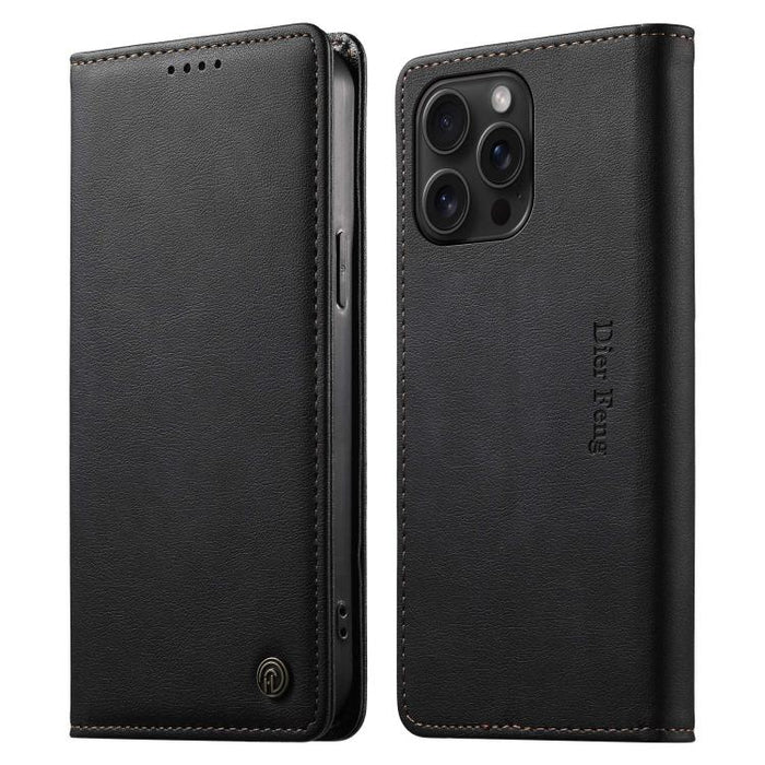 Funda para teléfono Dierfeng de cuero vegano con cierre magnético y protección RFID., For iPhone 17e / 16e, For iPhone 17 Pro Max, For iPhone 17 Pro, For iPhone 17, For iPhone Air, For iPhone 16 Pro Max, For iPhone 16 Pro, For iPhone 16 Plus           ...