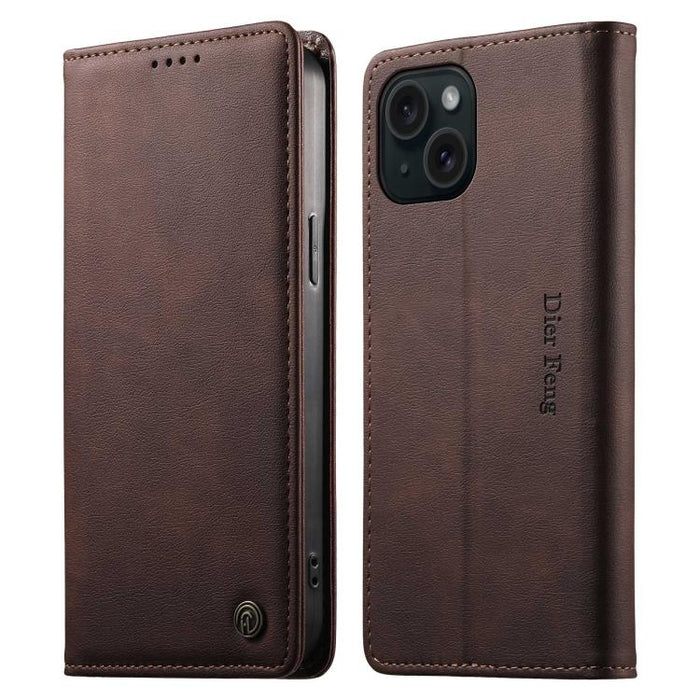 Funda para teléfono Dierfeng de cuero vegano con cierre magnético y protección RFID., For iPhone 17e / 16e, For iPhone 17 Pro Max, For iPhone 17 Pro, For iPhone 17, For iPhone Air, For iPhone 16 Pro Max, For iPhone 16 Pro, For iPhone 16 Plus           ...