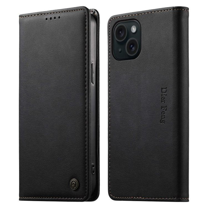 Funda para teléfono Dierfeng de cuero vegano con cierre magnético y protección RFID., For iPhone 17e / 16e, For iPhone 17 Pro Max, For iPhone 17 Pro, For iPhone 17, For iPhone Air, For iPhone 16 Pro Max, For iPhone 16 Pro, For iPhone 16 Plus           ...
