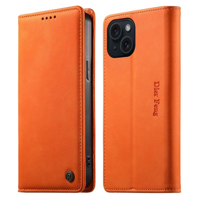 Funda para teléfono Dierfeng de cuero vegano con cierre magnético y protección RFID., For iPhone 17e / 16e, For iPhone 17 Pro Max, For iPhone 17 Pro, For iPhone 17, For iPhone Air, For iPhone 16 Pro Max, For iPhone 16 Pro, For iPhone 16 Plus           ...
