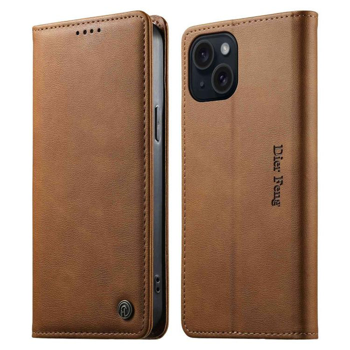 Funda para teléfono Dierfeng de cuero vegano con cierre magnético y protección RFID., For iPhone 17e / 16e, For iPhone 17 Pro Max, For iPhone 17 Pro, For iPhone 17, For iPhone Air, For iPhone 16 Pro Max, For iPhone 16 Pro, For iPhone 16 Plus           ...