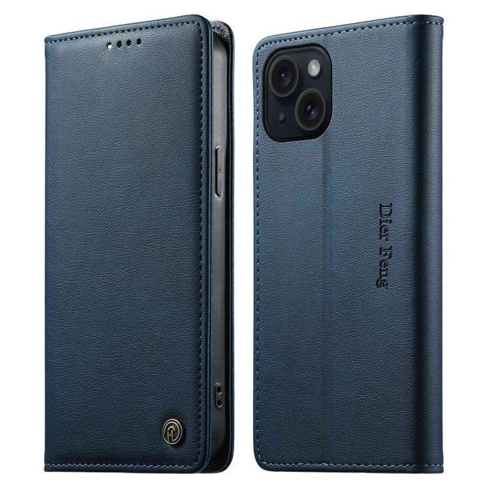 Funda para teléfono Dierfeng de cuero vegano con cierre magnético y protección RFID., For iPhone 17e / 16e, For iPhone 17 Pro Max, For iPhone 17 Pro, For iPhone 17, For iPhone Air, For iPhone 16 Pro Max, For iPhone 16 Pro, For iPhone 16 Plus           ...