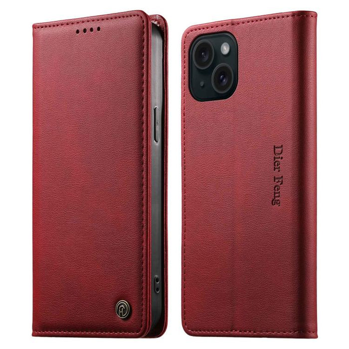 Funda para teléfono Dierfeng de cuero vegano con cierre magnético y protección RFID., For iPhone 17e / 16e, For iPhone 17 Pro Max, For iPhone 17 Pro, For iPhone 17, For iPhone Air, For iPhone 16 Pro Max, For iPhone 16 Pro, For iPhone 16 Plus           ...