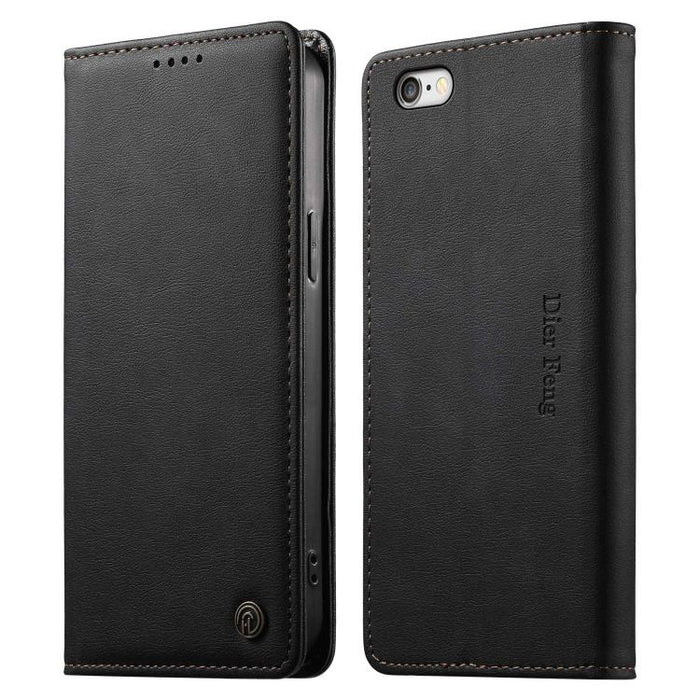 Funda para teléfono Dierfeng de cuero vegano con cierre magnético y protección RFID., For iPhone 14 Pro Max, For iPhone SE 2022 / SE 2020 / 7 / 8, For iPhone 13 Pro Max, For iPhone 13 Pro, For iPhone 13 mini, For iPhone 12 / 12 Pro, For iPhone 12 Pro M...