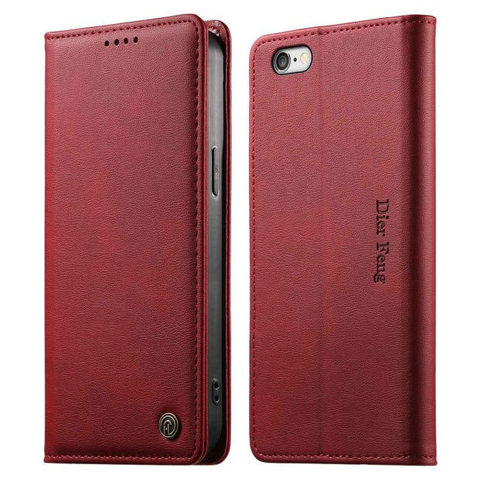 Funda para teléfono Dierfeng de cuero vegano con cierre magnético y protección RFID., For iPhone 14 Pro Max, For iPhone SE 2022 / SE 2020 / 7 / 8, For iPhone 13 Pro Max, For iPhone 13 Pro, For iPhone 13 mini, For iPhone 12 / 12 Pro, For iPhone 12 Pro M...