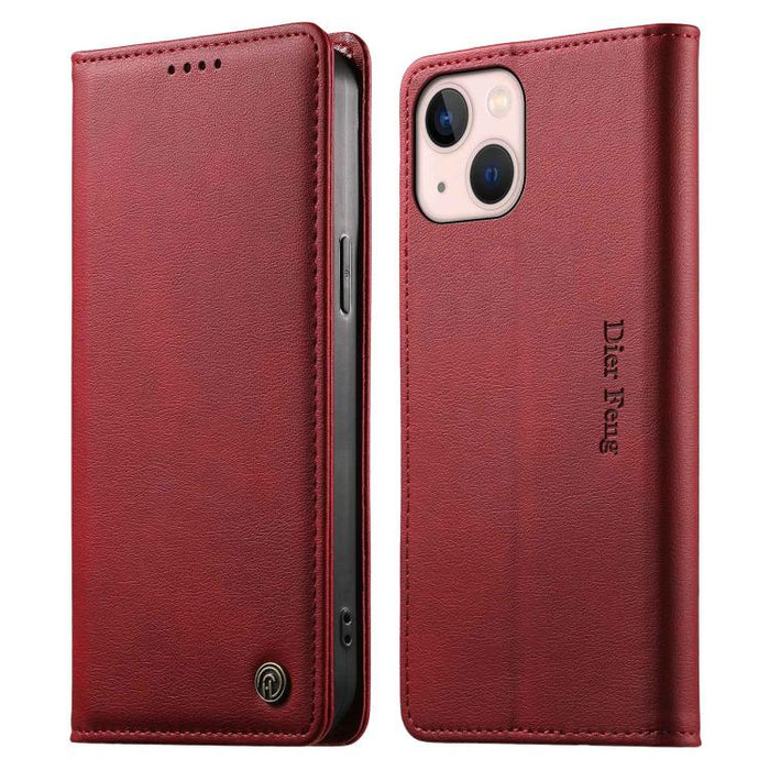 Funda para teléfono Dierfeng de cuero vegano con cierre magnético y protección RFID., For iPhone 14 Pro Max, For iPhone SE 2022 / SE 2020 / 7 / 8, For iPhone 13 Pro Max, For iPhone 13 Pro, For iPhone 13 mini, For iPhone 12 / 12 Pro, For iPhone 12 Pro M...
