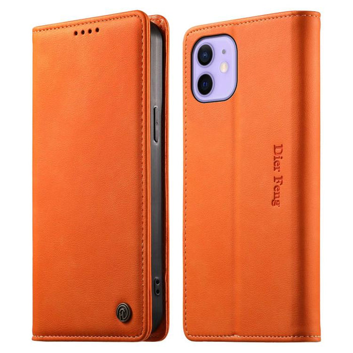 Funda para teléfono Dierfeng de cuero vegano con cierre magnético y protección RFID., For iPhone 14 Pro Max, For iPhone SE 2022 / SE 2020 / 7 / 8, For iPhone 13 Pro Max, For iPhone 13 Pro, For iPhone 13 mini, For iPhone 12 / 12 Pro, For iPhone 12 Pro M...