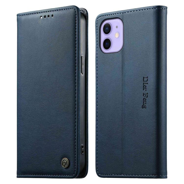 Funda para teléfono Dierfeng de cuero vegano con cierre magnético y protección RFID., For iPhone 14 Pro Max, For iPhone SE 2022 / SE 2020 / 7 / 8, For iPhone 13 Pro Max, For iPhone 13 Pro, For iPhone 13 mini, For iPhone 12 / 12 Pro, For iPhone 12 Pro M...