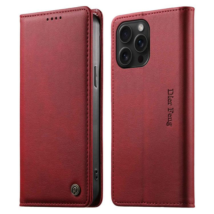 Funda para teléfono Dierfeng de cuero vegano con cierre magnético y protección RFID., For iPhone 14 Pro Max, For iPhone SE 2022 / SE 2020 / 7 / 8, For iPhone 13 Pro Max, For iPhone 13 Pro, For iPhone 13 mini, For iPhone 12 / 12 Pro, For iPhone 12 Pro M...