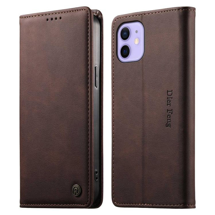 Funda para teléfono Dierfeng de cuero vegano con cierre magnético y protección RFID., For iPhone 14 Pro Max, For iPhone SE 2022 / SE 2020 / 7 / 8, For iPhone 13 Pro Max, For iPhone 13 Pro, For iPhone 13 mini, For iPhone 12 / 12 Pro, For iPhone 12 Pro M...