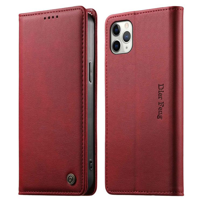 Funda para teléfono Dierfeng de cuero vegano con cierre magnético y protección RFID., For iPhone 14 Pro Max, For iPhone SE 2022 / SE 2020 / 7 / 8, For iPhone 13 Pro Max, For iPhone 13 Pro, For iPhone 13 mini, For iPhone 12 / 12 Pro, For iPhone 12 Pro M...