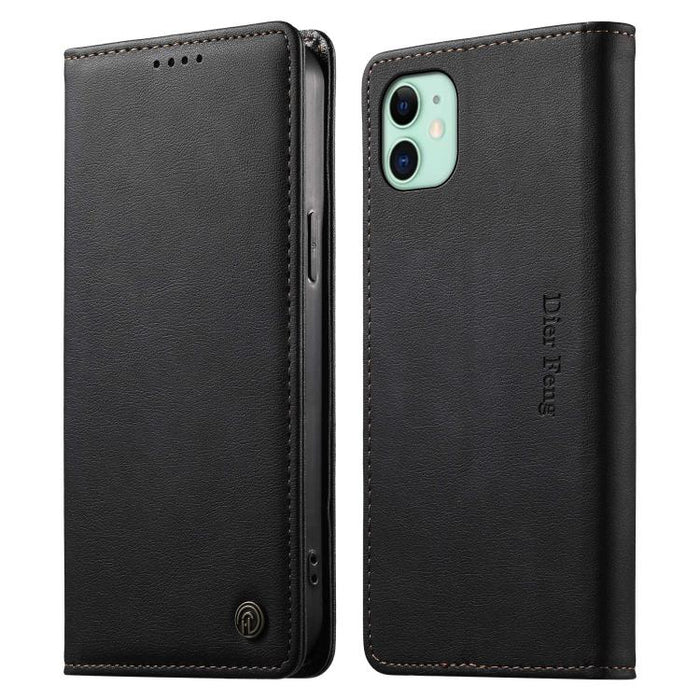 Funda para teléfono Dierfeng de cuero vegano con cierre magnético y protección RFID., For iPhone 14 Pro Max, For iPhone SE 2022 / SE 2020 / 7 / 8, For iPhone 13 Pro Max, For iPhone 13 Pro, For iPhone 13 mini, For iPhone 12 / 12 Pro, For iPhone 12 Pro M...