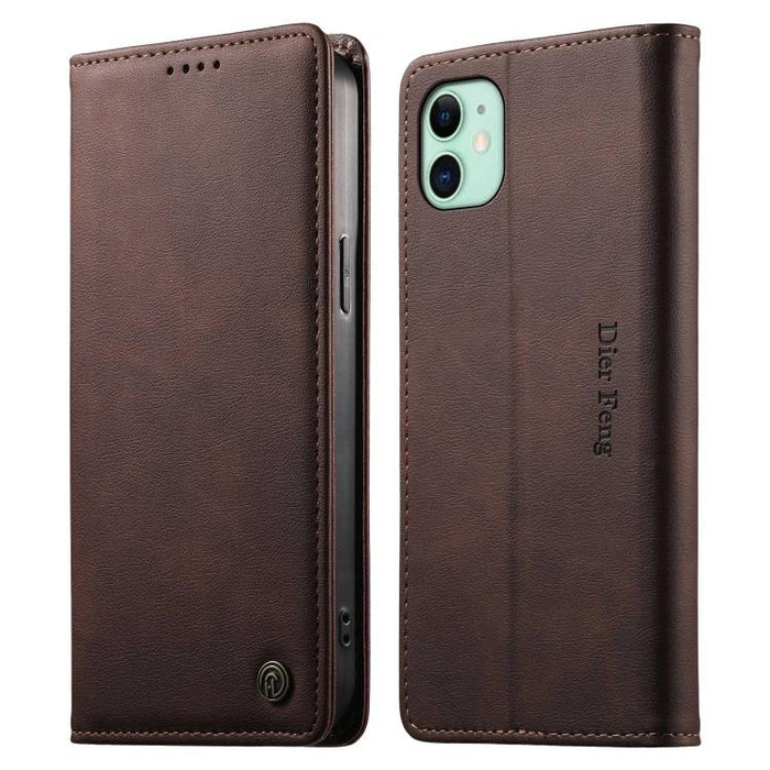 Funda para teléfono Dierfeng de cuero vegano con cierre magnético y protección RFID., For iPhone 14 Pro Max, For iPhone SE 2022 / SE 2020 / 7 / 8, For iPhone 13 Pro Max, For iPhone 13 Pro, For iPhone 13 mini, For iPhone 12 / 12 Pro, For iPhone 12 Pro M...