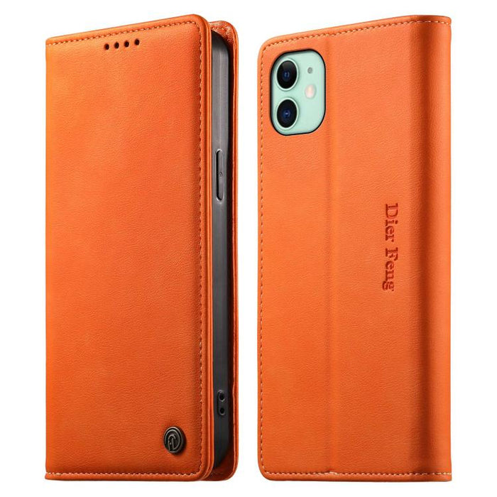 Funda para teléfono Dierfeng de cuero vegano con cierre magnético y protección RFID., For iPhone 14 Pro Max, For iPhone SE 2022 / SE 2020 / 7 / 8, For iPhone 13 Pro Max, For iPhone 13 Pro, For iPhone 13 mini, For iPhone 12 / 12 Pro, For iPhone 12 Pro M...