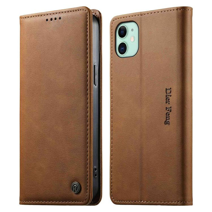 Funda para teléfono Dierfeng de cuero vegano con cierre magnético y protección RFID., For iPhone 14 Pro Max, For iPhone SE 2022 / SE 2020 / 7 / 8, For iPhone 13 Pro Max, For iPhone 13 Pro, For iPhone 13 mini, For iPhone 12 / 12 Pro, For iPhone 12 Pro M...