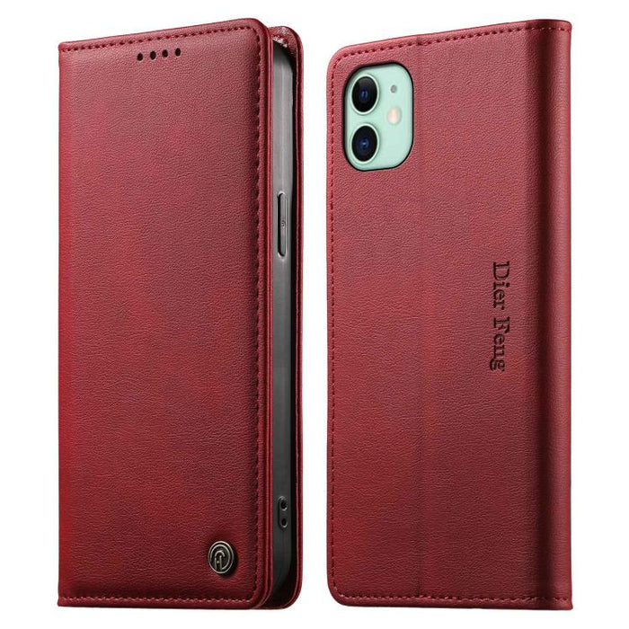 Funda para teléfono Dierfeng de cuero vegano con cierre magnético y protección RFID., For iPhone 14 Pro Max, For iPhone SE 2022 / SE 2020 / 7 / 8, For iPhone 13 Pro Max, For iPhone 13 Pro, For iPhone 13 mini, For iPhone 12 / 12 Pro, For iPhone 12 Pro M...