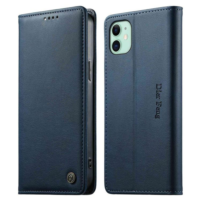 Funda para teléfono Dierfeng de cuero vegano con cierre magnético y protección RFID., For iPhone 14 Pro Max, For iPhone SE 2022 / SE 2020 / 7 / 8, For iPhone 13 Pro Max, For iPhone 13 Pro, For iPhone 13 mini, For iPhone 12 / 12 Pro, For iPhone 12 Pro M...