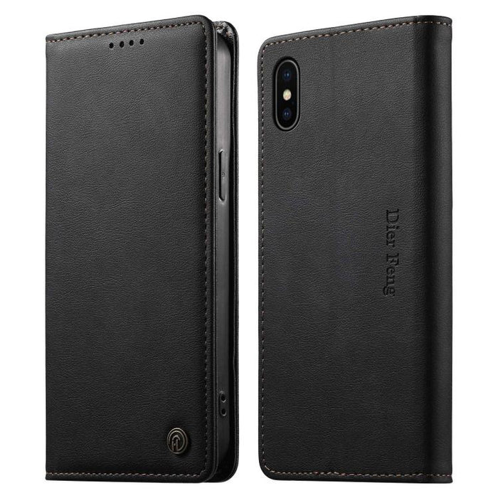 Funda para teléfono Dierfeng de cuero vegano con cierre magnético y protección RFID., For iPhone 14 Pro Max, For iPhone SE 2022 / SE 2020 / 7 / 8, For iPhone 13 Pro Max, For iPhone 13 Pro, For iPhone 13 mini, For iPhone 12 / 12 Pro, For iPhone 12 Pro M...