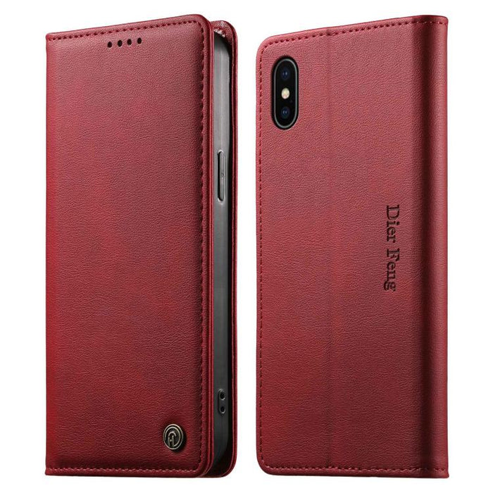 Funda para teléfono Dierfeng de cuero vegano con cierre magnético y protección RFID., For iPhone 14 Pro Max, For iPhone SE 2022 / SE 2020 / 7 / 8, For iPhone 13 Pro Max, For iPhone 13 Pro, For iPhone 13 mini, For iPhone 12 / 12 Pro, For iPhone 12 Pro M...