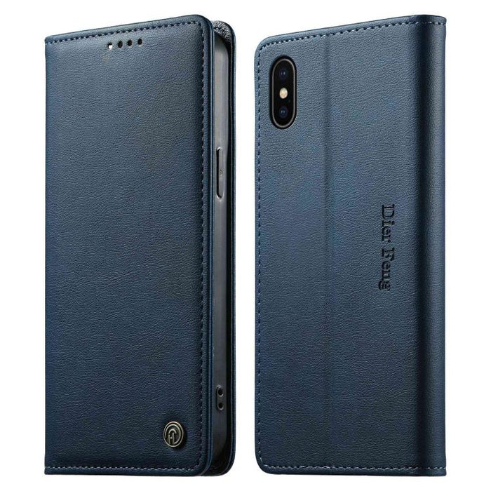 Funda para teléfono Dierfeng de cuero vegano con cierre magnético y protección RFID., For iPhone 14 Pro Max, For iPhone SE 2022 / SE 2020 / 7 / 8, For iPhone 13 Pro Max, For iPhone 13 Pro, For iPhone 13 mini, For iPhone 12 / 12 Pro, For iPhone 12 Pro M...