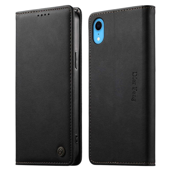 Funda para teléfono Dierfeng de cuero vegano con cierre magnético y protección RFID., For iPhone 14 Pro Max, For iPhone SE 2022 / SE 2020 / 7 / 8, For iPhone 13 Pro Max, For iPhone 13 Pro, For iPhone 13 mini, For iPhone 12 / 12 Pro, For iPhone 12 Pro M...