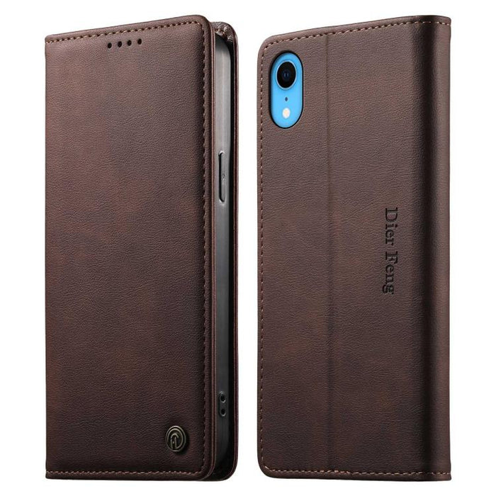 Funda para teléfono Dierfeng de cuero vegano con cierre magnético y protección RFID., For iPhone 14 Pro Max, For iPhone SE 2022 / SE 2020 / 7 / 8, For iPhone 13 Pro Max, For iPhone 13 Pro, For iPhone 13 mini, For iPhone 12 / 12 Pro, For iPhone 12 Pro M...