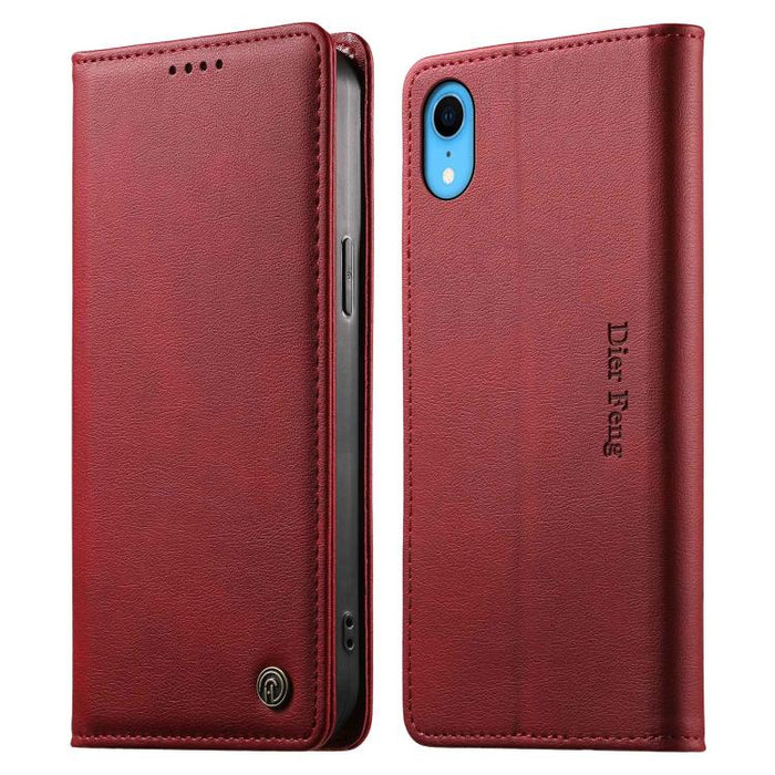 Funda para teléfono Dierfeng de cuero vegano con cierre magnético y protección RFID., For iPhone 14 Pro Max, For iPhone SE 2022 / SE 2020 / 7 / 8, For iPhone 13 Pro Max, For iPhone 13 Pro, For iPhone 13 mini, For iPhone 12 / 12 Pro, For iPhone 12 Pro M...