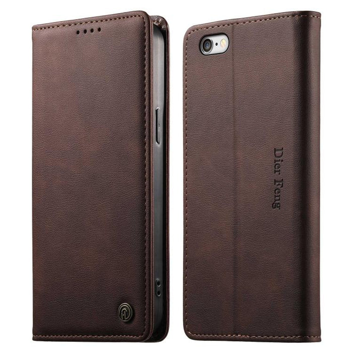 Funda para teléfono Dierfeng de cuero vegano con cierre magnético y protección RFID., For iPhone 14 Pro Max, For iPhone SE 2022 / SE 2020 / 7 / 8, For iPhone 13 Pro Max, For iPhone 13 Pro, For iPhone 13 mini, For iPhone 12 / 12 Pro, For iPhone 12 Pro M...