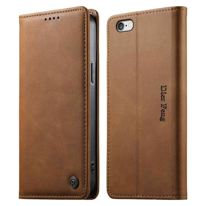 Funda para teléfono Dierfeng de cuero vegano con cierre magnético y protección RFID., For iPhone 14 Pro Max, For iPhone SE 2022 / SE 2020 / 7 / 8, For iPhone 13 Pro Max, For iPhone 13 Pro, For iPhone 13 mini, For iPhone 12 / 12 Pro, For iPhone 12 Pro M...