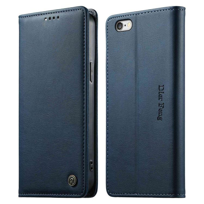 Funda para teléfono Dierfeng de cuero vegano con cierre magnético y protección RFID., For iPhone 14 Pro Max, For iPhone SE 2022 / SE 2020 / 7 / 8, For iPhone 13 Pro Max, For iPhone 13 Pro, For iPhone 13 mini, For iPhone 12 / 12 Pro, For iPhone 12 Pro M...