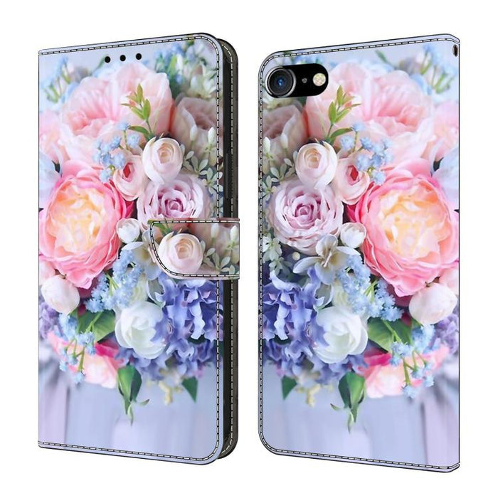 Funda para teléfono de cuero vegano pintado con efecto cristal, For iPhone 11, For iPhone 6 Plus/7 Plus/8 Plus, For iPhone 6 / 7