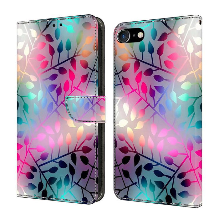 Funda para teléfono de cuero vegano pintado con efecto cristal, For iPhone 11, For iPhone 6 Plus/7 Plus/8 Plus, For iPhone 6 / 7