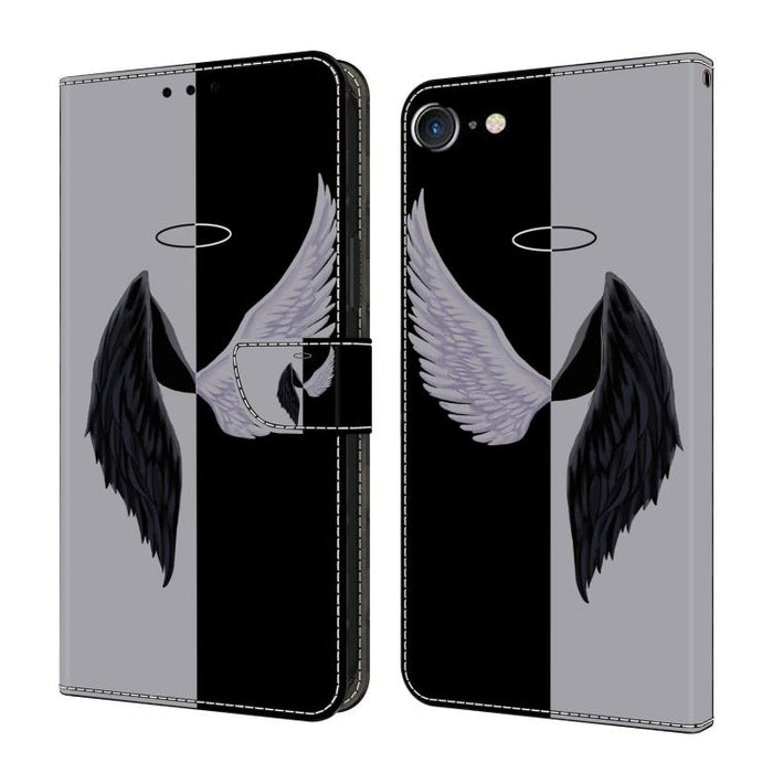 Funda para teléfono de cuero vegano pintado con efecto cristal, For iPhone 11, For iPhone 6 Plus/7 Plus/8 Plus, For iPhone 6 / 7