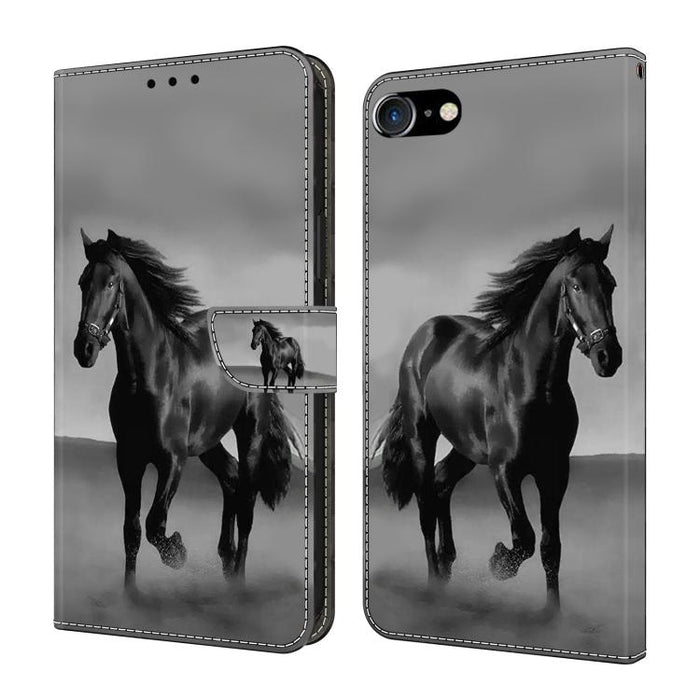 Funda para teléfono de cuero vegano pintado con efecto cristal, For iPhone 11, For iPhone 6 Plus/7 Plus/8 Plus, For iPhone 6 / 7