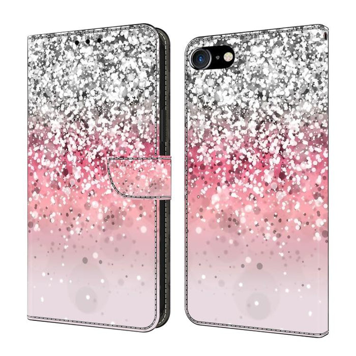 Funda para teléfono de cuero vegano pintado con efecto cristal, For iPhone 11, For iPhone 6 Plus/7 Plus/8 Plus, For iPhone 6 / 7