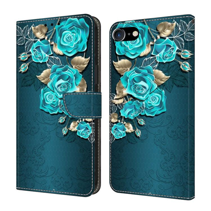Funda para teléfono de cuero vegano pintado con efecto cristal, For iPhone 11, For iPhone 6 Plus/7 Plus/8 Plus, For iPhone 6 / 7