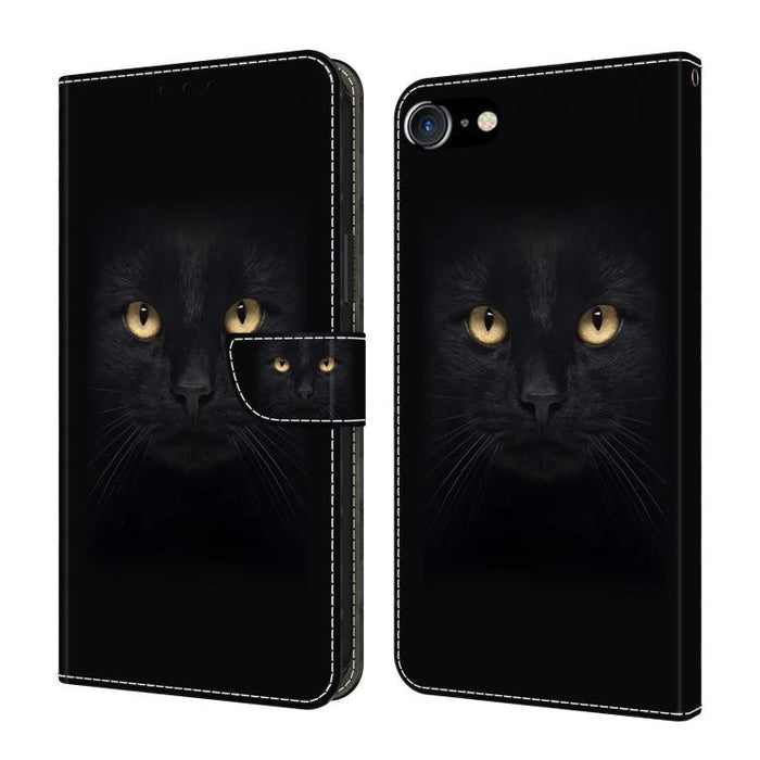 Funda para teléfono de cuero vegano pintado con efecto cristal, For iPhone 11, For iPhone 6 Plus/7 Plus/8 Plus, For iPhone 6 / 7