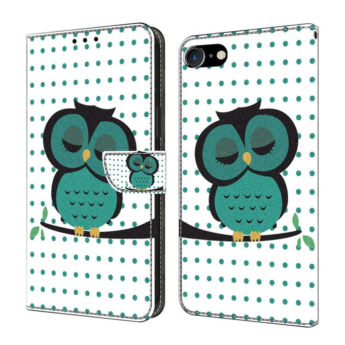 Funda para teléfono de cuero vegano pintado con efecto cristal, For iPhone 11, For iPhone 6 Plus/7 Plus/8 Plus, For iPhone 6 / 7