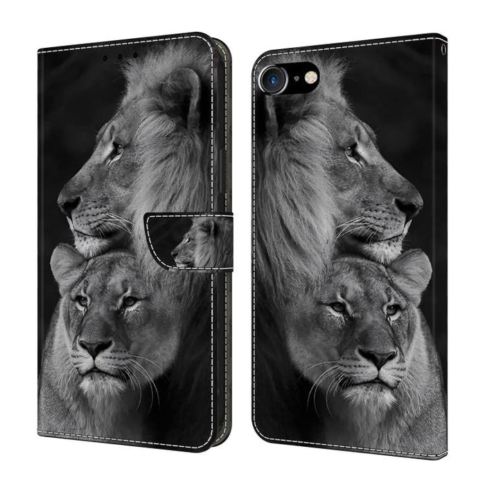 Funda para teléfono de cuero vegano pintado con efecto cristal, For iPhone 11, For iPhone 6 Plus/7 Plus/8 Plus, For iPhone 6 / 7