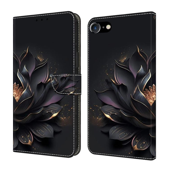 Funda para teléfono de cuero vegano pintado con efecto cristal, For iPhone 11, For iPhone 6 Plus/7 Plus/8 Plus, For iPhone 6 / 7